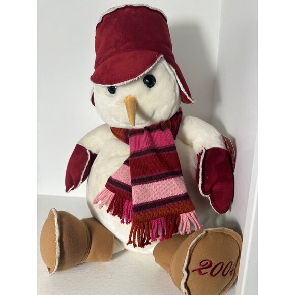 Snowden 2004 Plush Snowman With Hat Scarf & Mittens 18-Inch - Picture 4 of 6